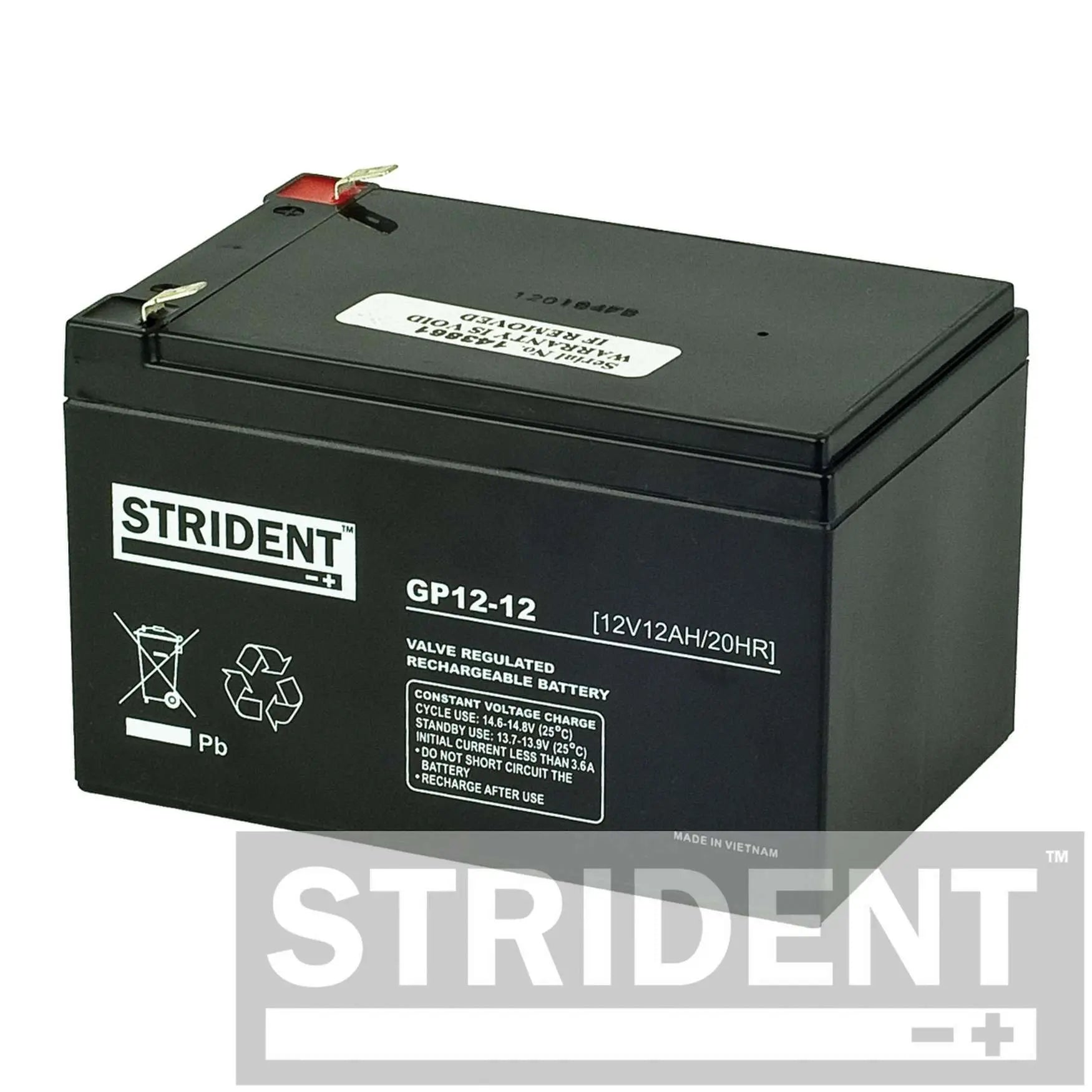 12Ah Strident AGM Mobility Battery Strident