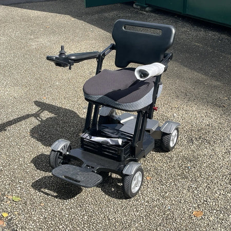 4 Wheel Steer Electric Powered Wheelchair - Gray, Puncture Proof Tires Unbranded