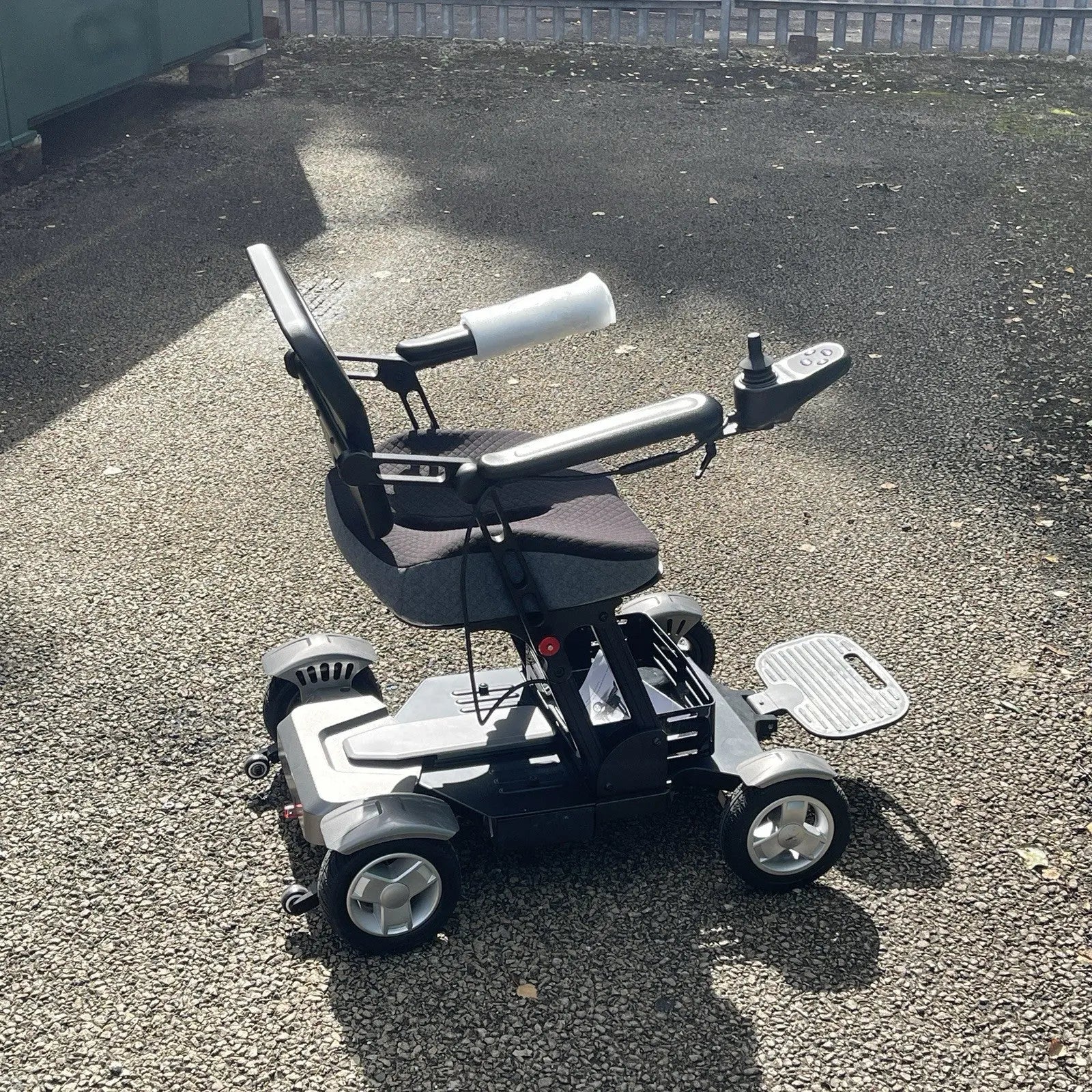 4 Wheel Steer Electric Powered Wheelchair - Gray, Puncture Proof Tires Unbranded
