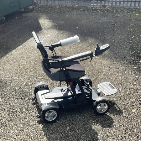 4 Wheel Steer Electric Powered Wheelchair - Gray, Puncture Proof Tires Unbranded