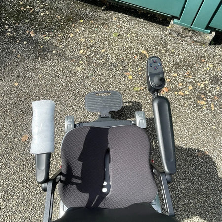 4 Wheel Steer Electric Powered Wheelchair - Gray, Puncture Proof Tires Unbranded