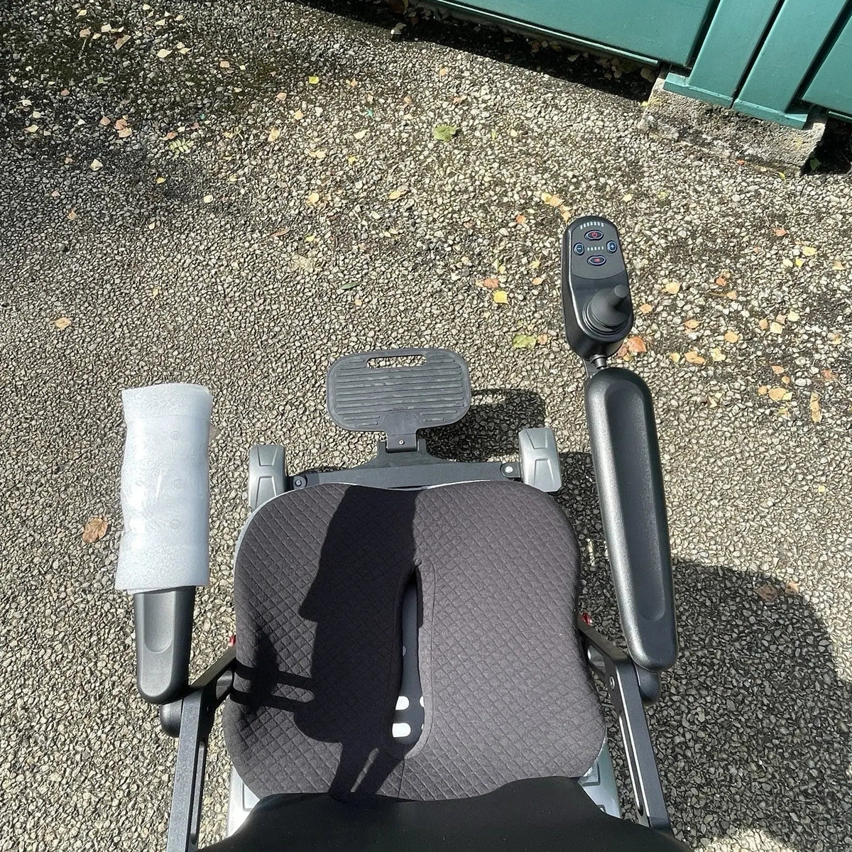 4 Wheel Steer Electric Powered Wheelchair - Gray, Puncture Proof Tires Powered Wheelchairs Mobility Station