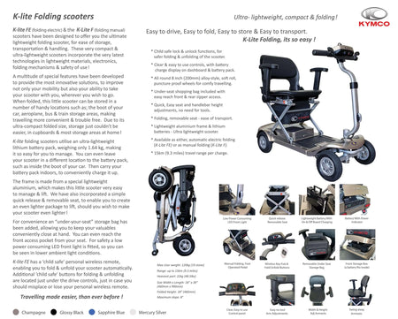 Kymco K-lite F Manual Folding mobility scooter Kymco Healthcare