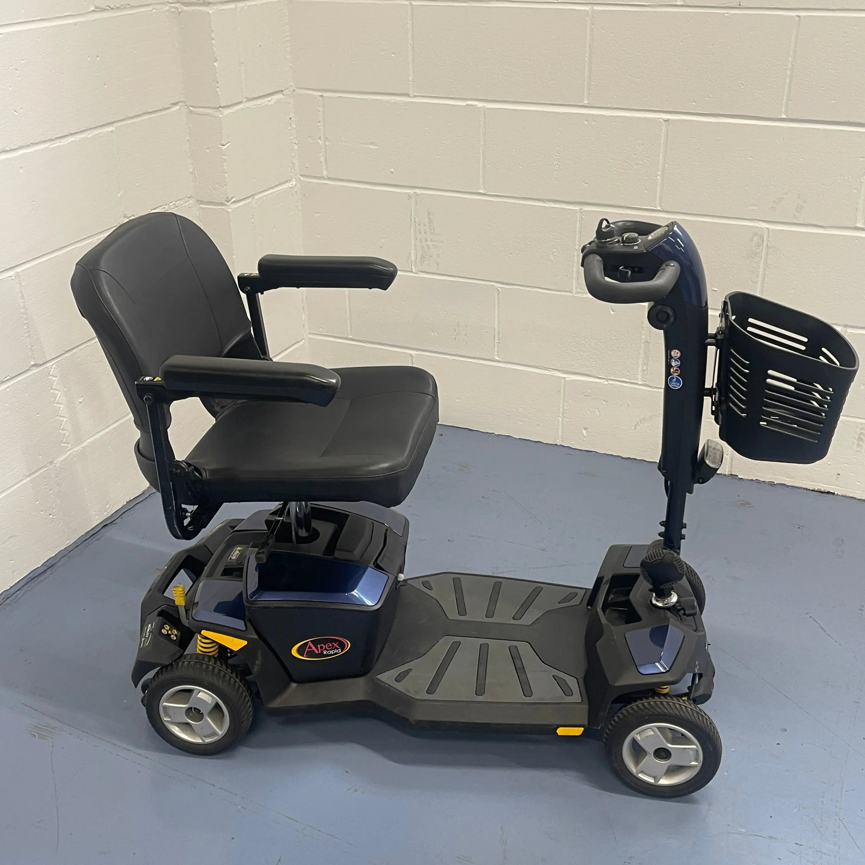 Pride Apex Rapid Full Suspension Boot Mobility Scooter - Blue Mobility Station