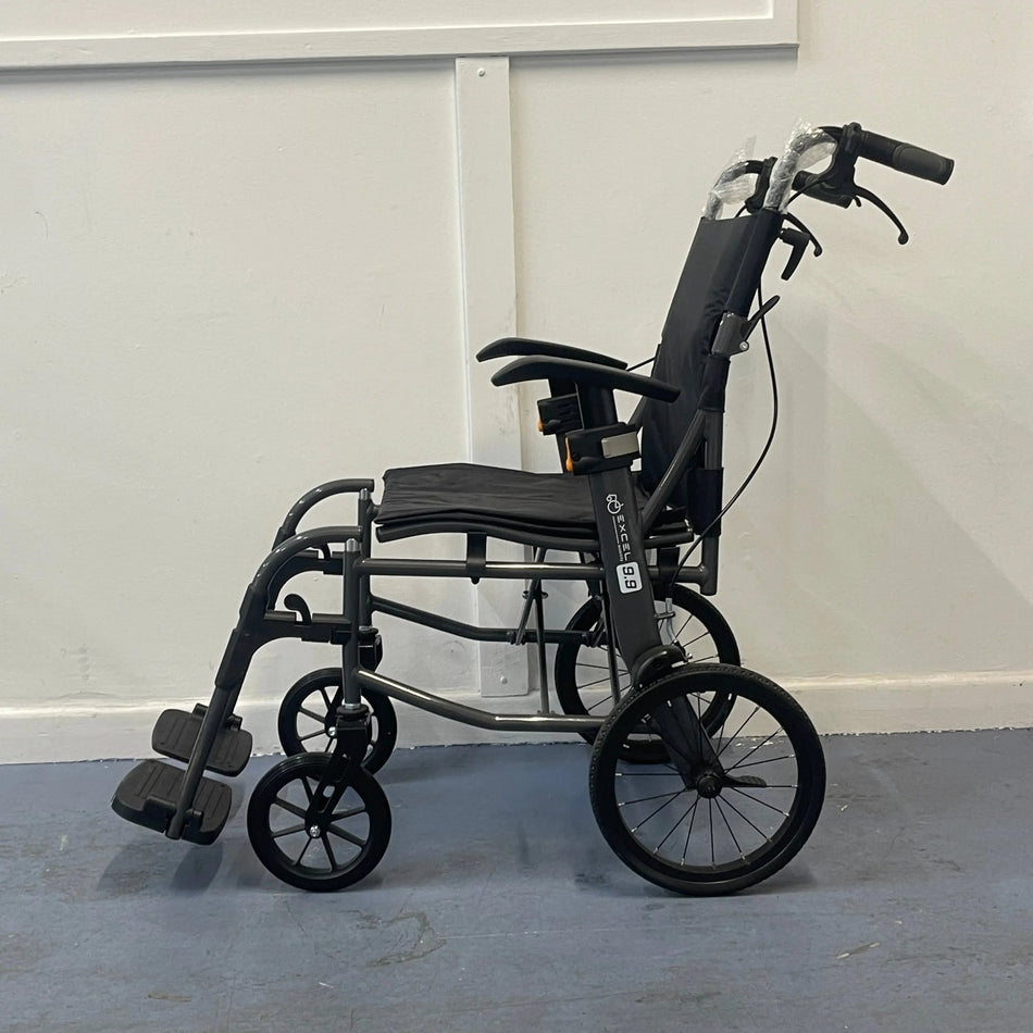 Excel 9.9 Lightweight Folding Transit Wheelchair Duwwagen Manual Wheelchairs Mobility Station