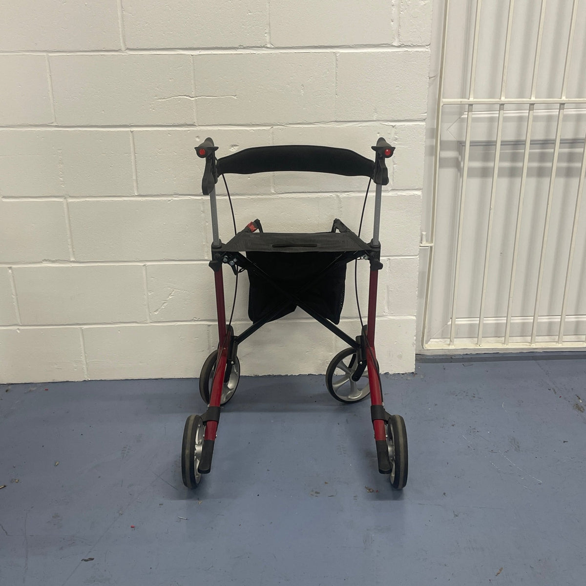 Rehasense Server Lightweight Aluminium 4 Wheel Walking Mobility Aid - Red Walking Aids Mobility Station