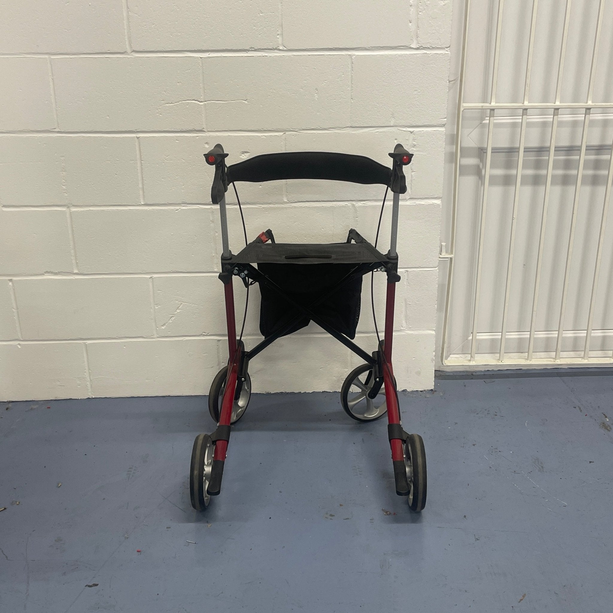 Rehasense Server Lightweight Aluminium 4 Wheel Walking Mobility Aid - Red Walking Aids Mobility Station